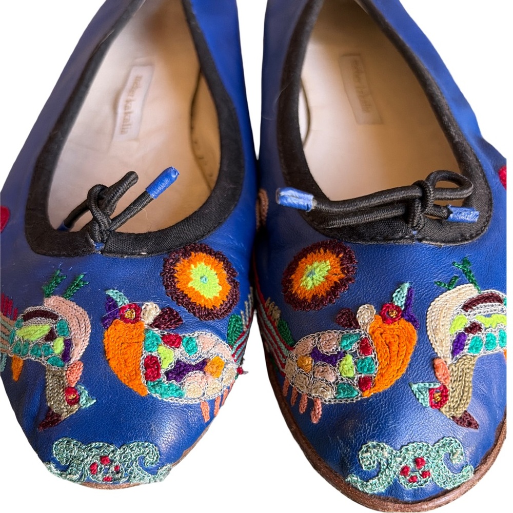Meher kakalia Embroidered Leather Ballet Flats - Hand Made - Picture 4 of 9